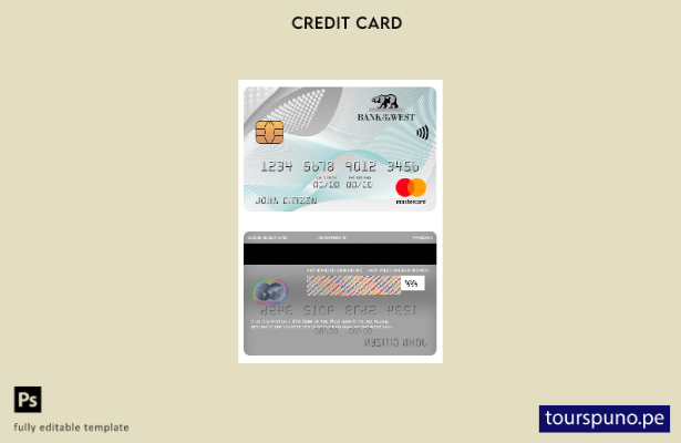 lista para imprimir plantilla de mastercard del Banco de Cisjordania de EE. UU.